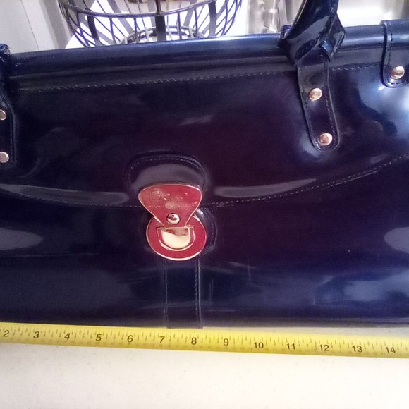 Beijo Patent Dark Blue Purse - Picture 6 of 14